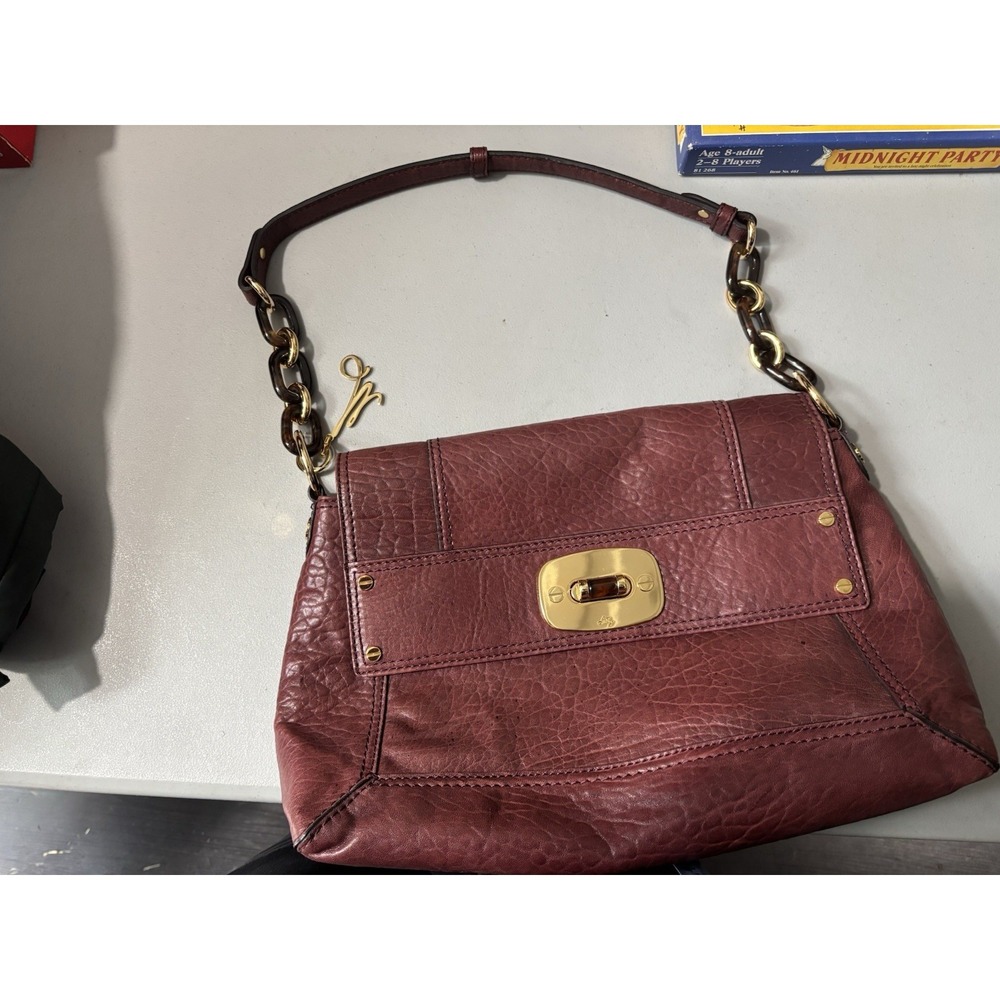 Milly Allie Burgundy Leather Shoulder Bag Clutch NWT